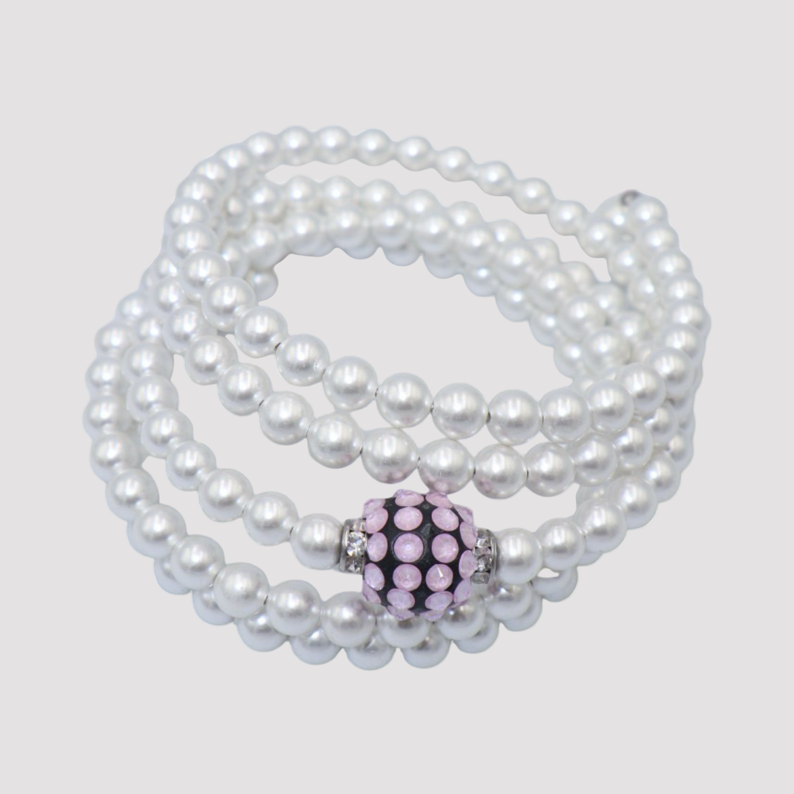 B.E. PEARLS AND SWAROVSKI WRAPPED AROUND BRACELET