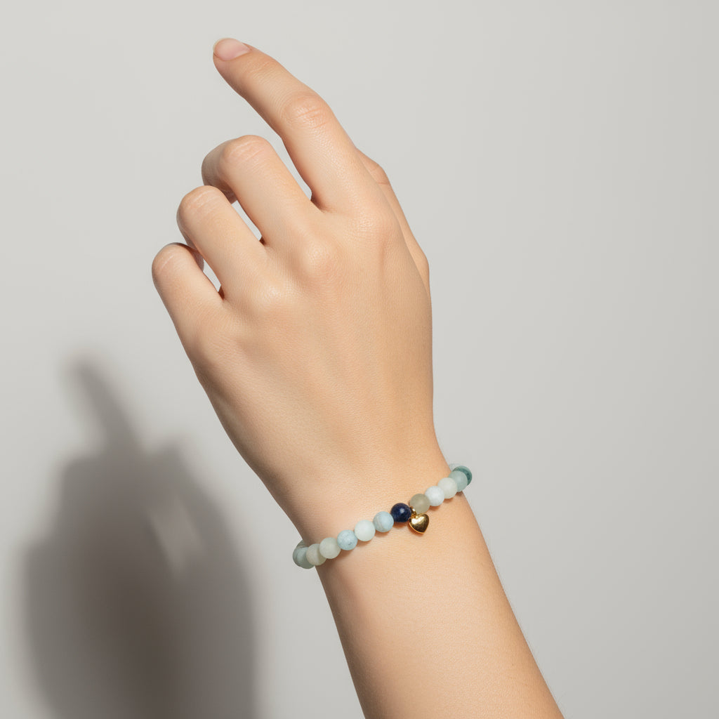 MULTICOLOR GLASS BEADS ELASTIC BRACELET