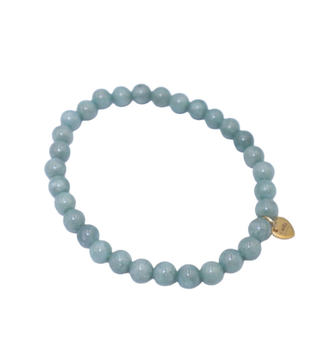 CLEAR GLASS BEADS ELASTIC BRACELET