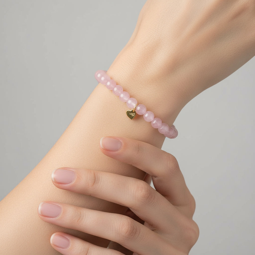 CLEAR GLASS BEADS ELASTIC BRACELET