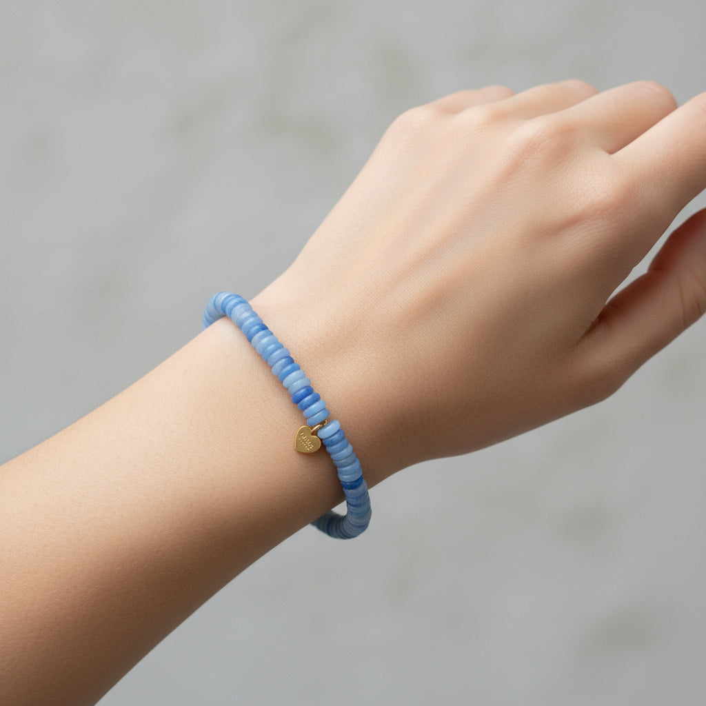 ARRECIFE RONDELLE GLASS BEADS ELASTIC BRACELET