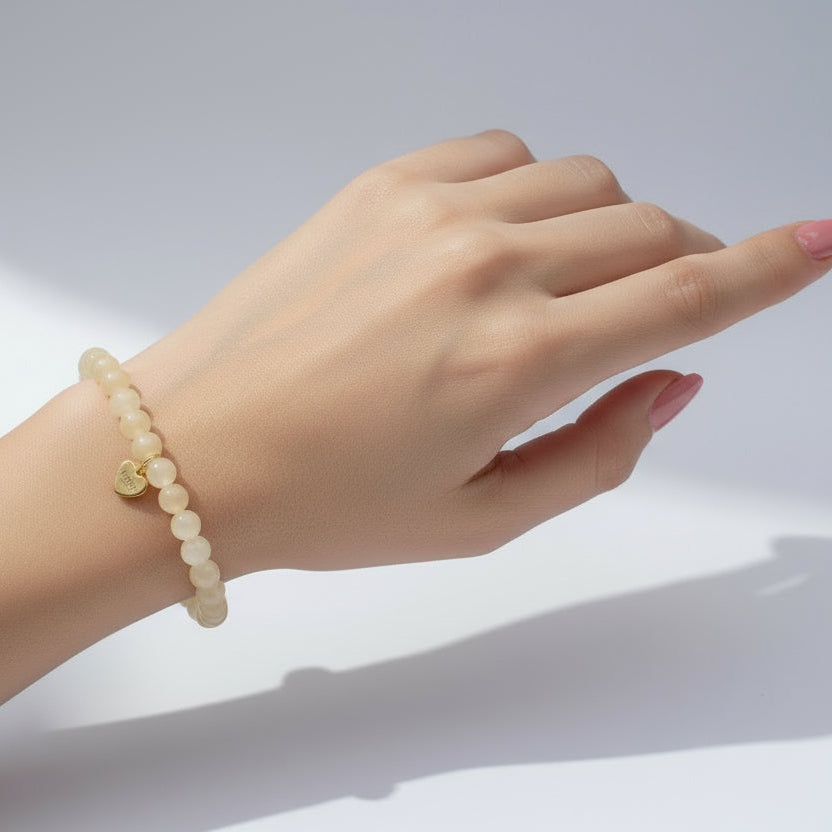 CLEAR GLASS BEADS ELASTIC BRACELET