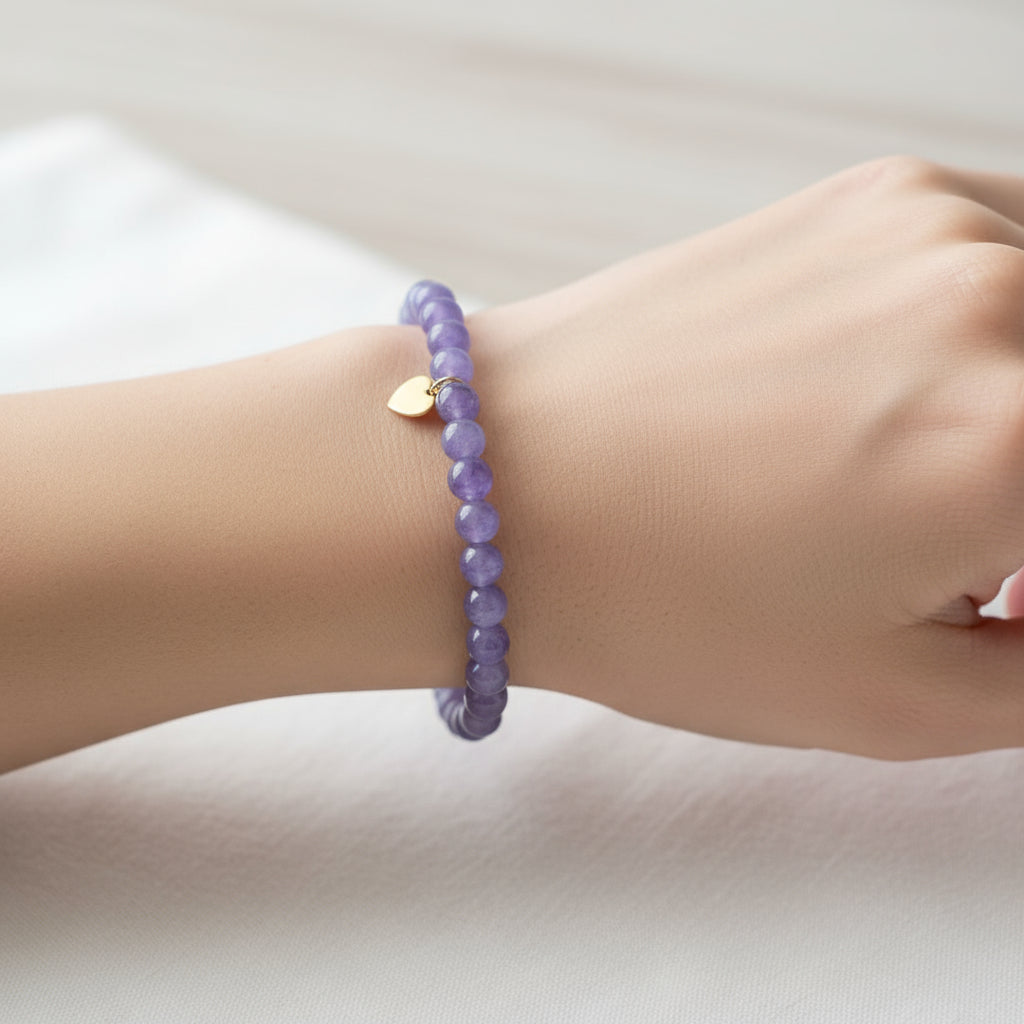 CLEAR GLASS BEADS ELASTIC BRACELET