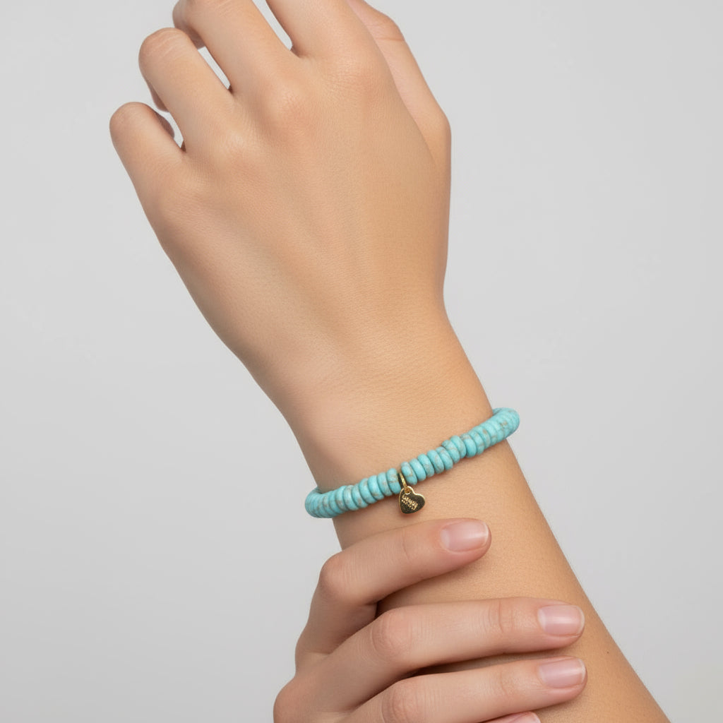 ARRECIFE RONDELLE GLASS BEADS ELASTIC BRACELET