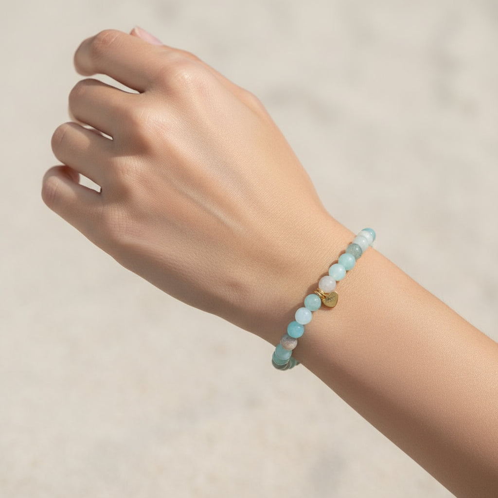 MULTICOLOR GLASS BEADS ELASTIC BRACELET