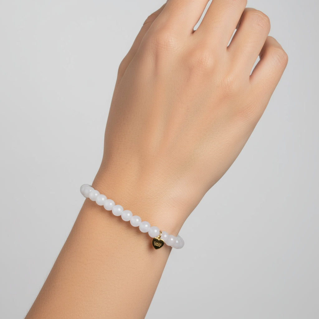 ISLA SOLID COLOR GLASS BEADS ELASTIC BRACELET