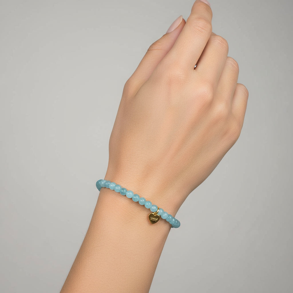 BAHIA AZUL 3 MM GLASS BEADS ELASTIC BRACELET