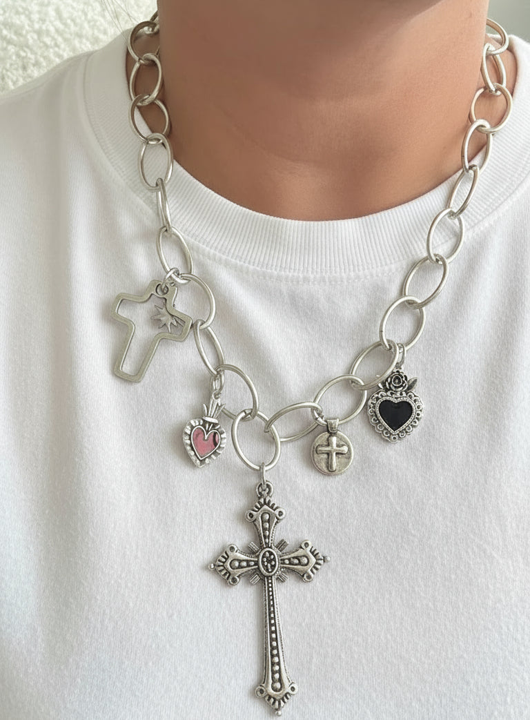 COOLSKIN HEARTS AND CROSS NECKLACE