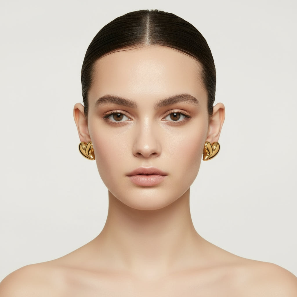 ALICE STAINLESS STEEL LARGE HEART EARRINGS - Carol & Co Jewelry