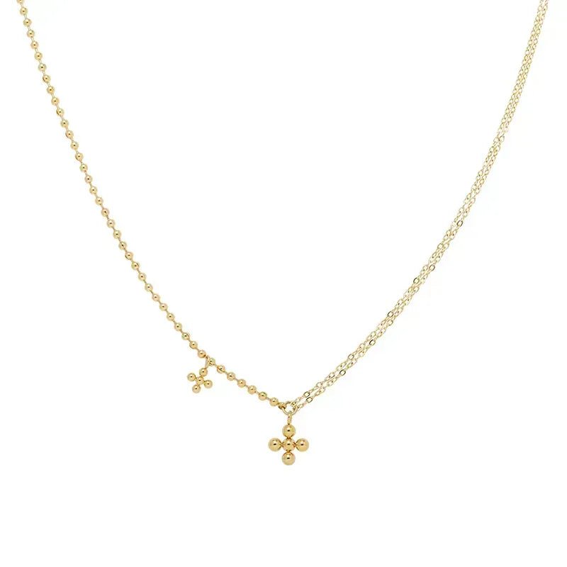 ANNA STAINLESS STEEL CROSS NECKLACE - Carol & Co Jewelry