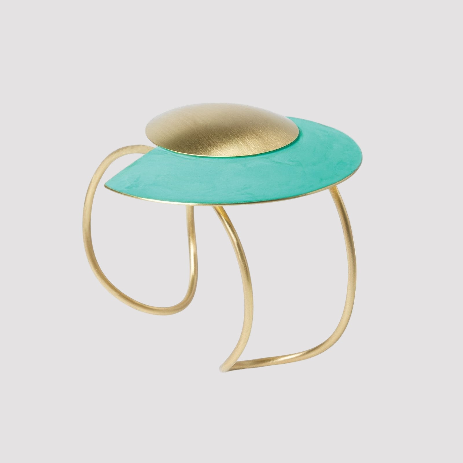 ASAMI GREEN OXIDATED BRASS CUFF BRACELET - Carol & Co Jewelry