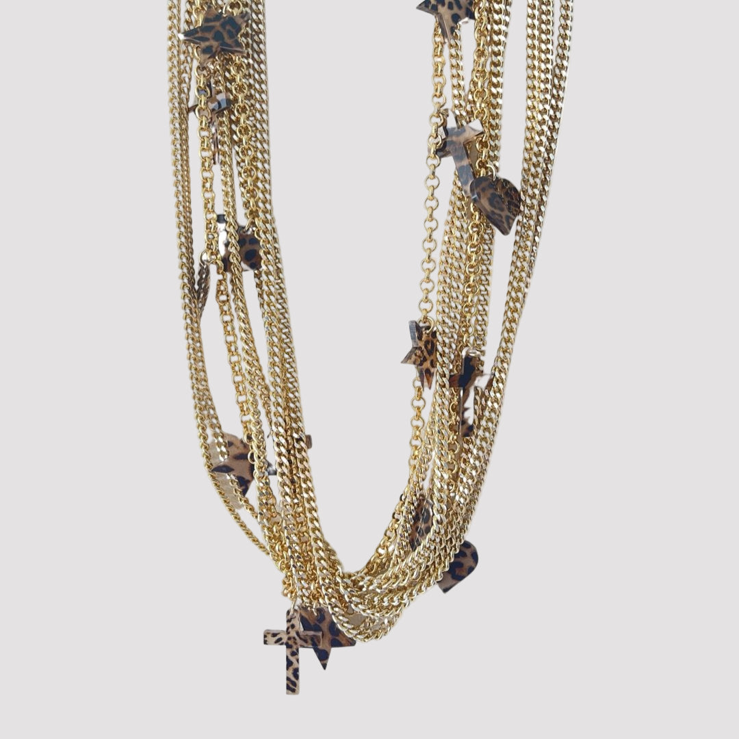 B.E. ANIMAL PRINT LONG NECKLACE - Carol & Co Jewelry