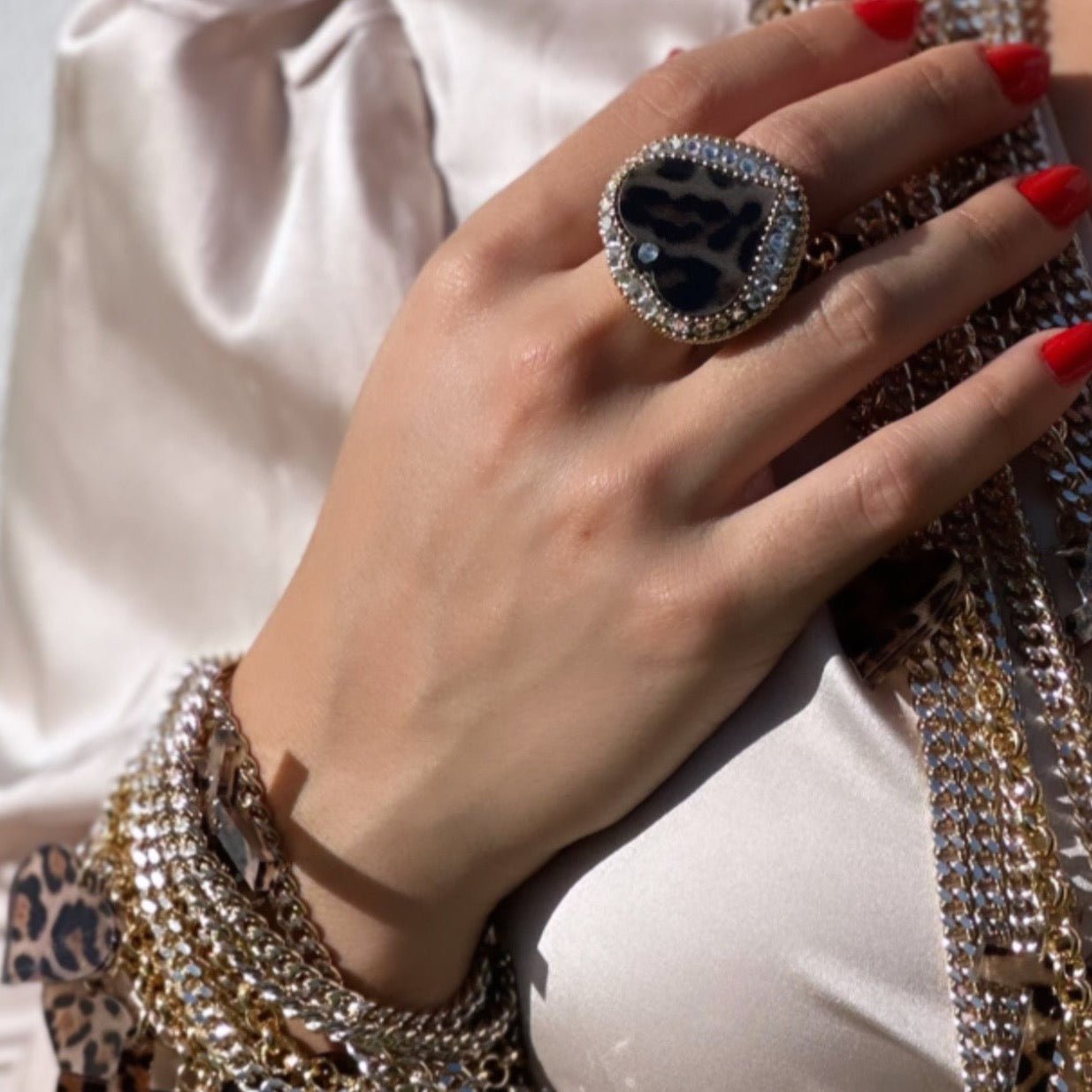 B.E. ANIMAL PRINT RING - Carol & Co Jewelry