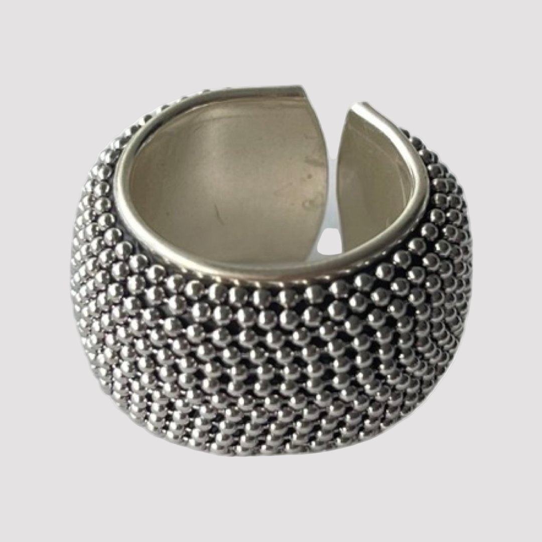 B.E. BALLS CHAIN RING BAND - Carol & Co Jewelry