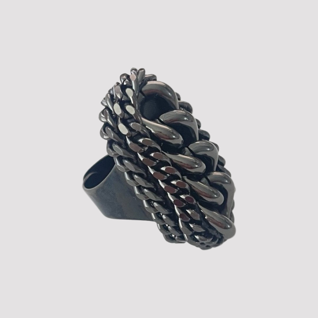 B.E. BLACK CHAINS RING - Carol & Co Jewelry