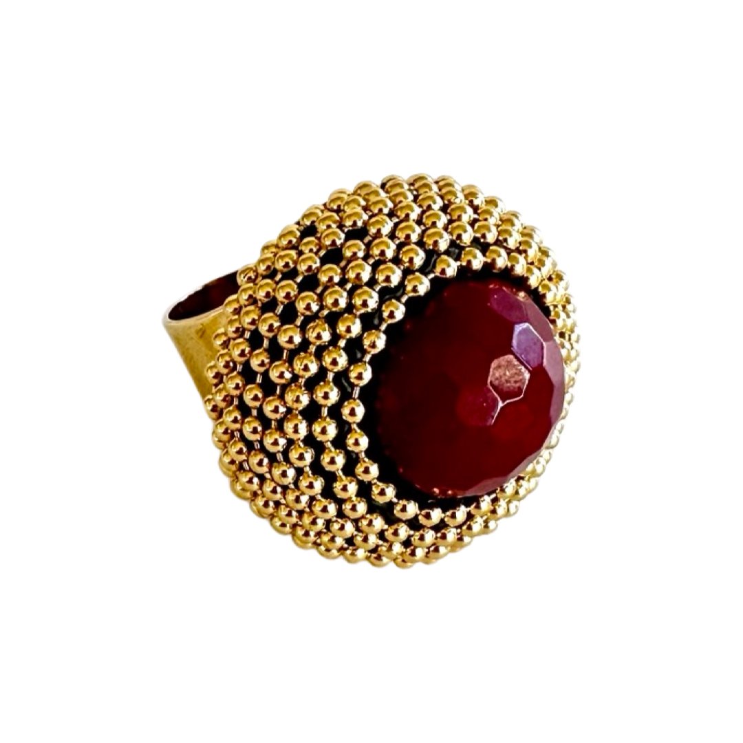 B.E. WINE-RED RING - Carol & Co Jewelry