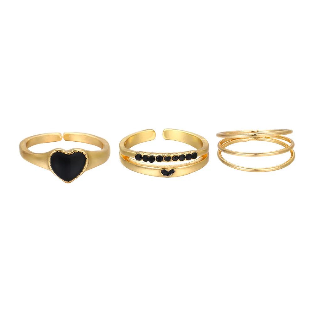 CLAIRE LOVE ALLOY RING SET - Carol & Co Jewelry