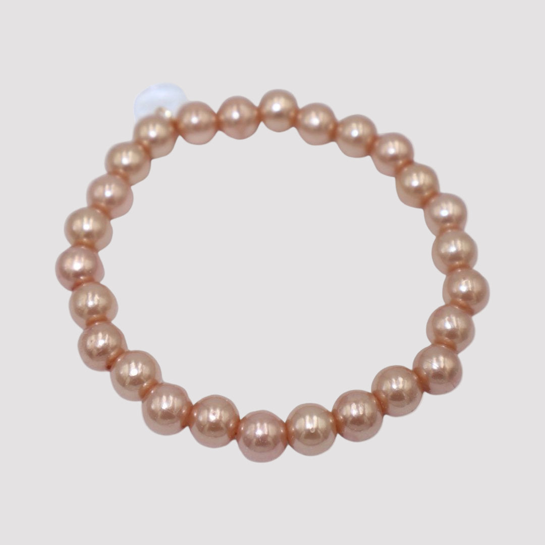CORA ELASTIC BRACELET WITH PINK CLASSIC PEARLS - Carol & Co Jewelry