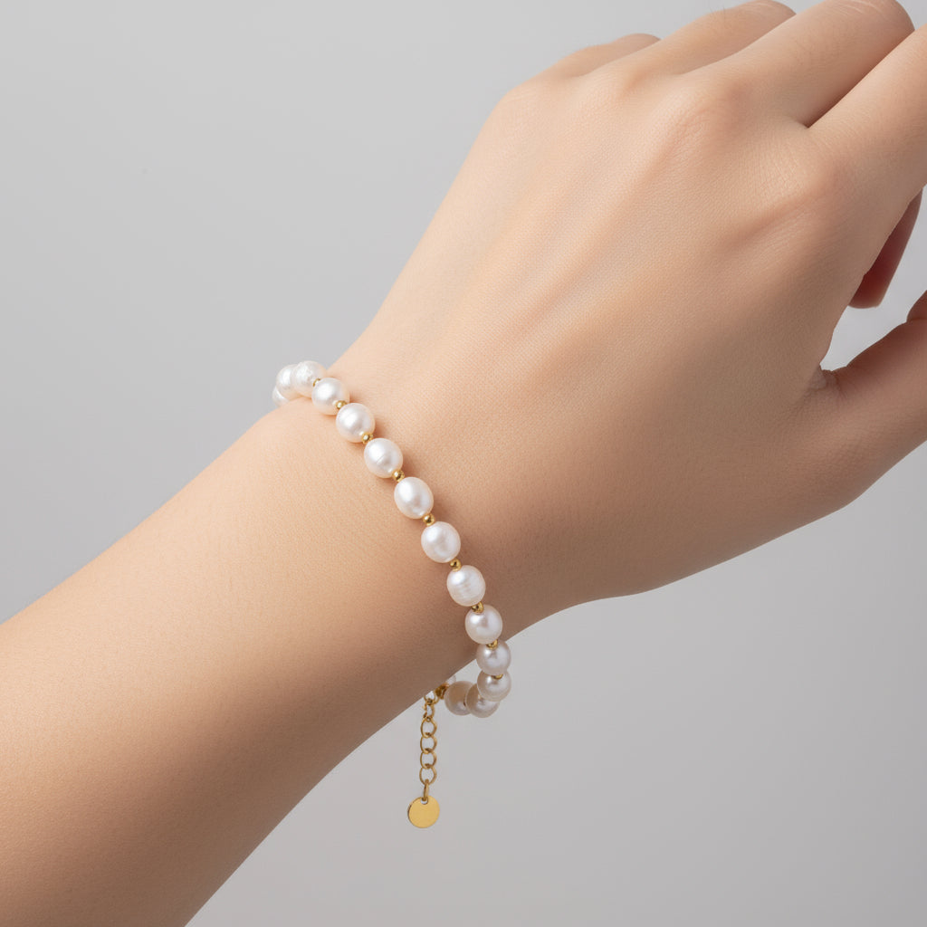 EMILY PEARLS STAINLESS STEEL BRACELET - Carol & Co Jewelry