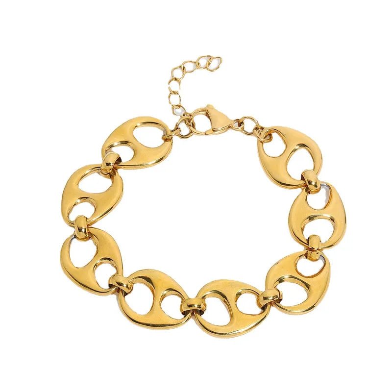 GRACE STAINLESS STEEL CONNECTED BRACELET - Carol & Co Jewelry