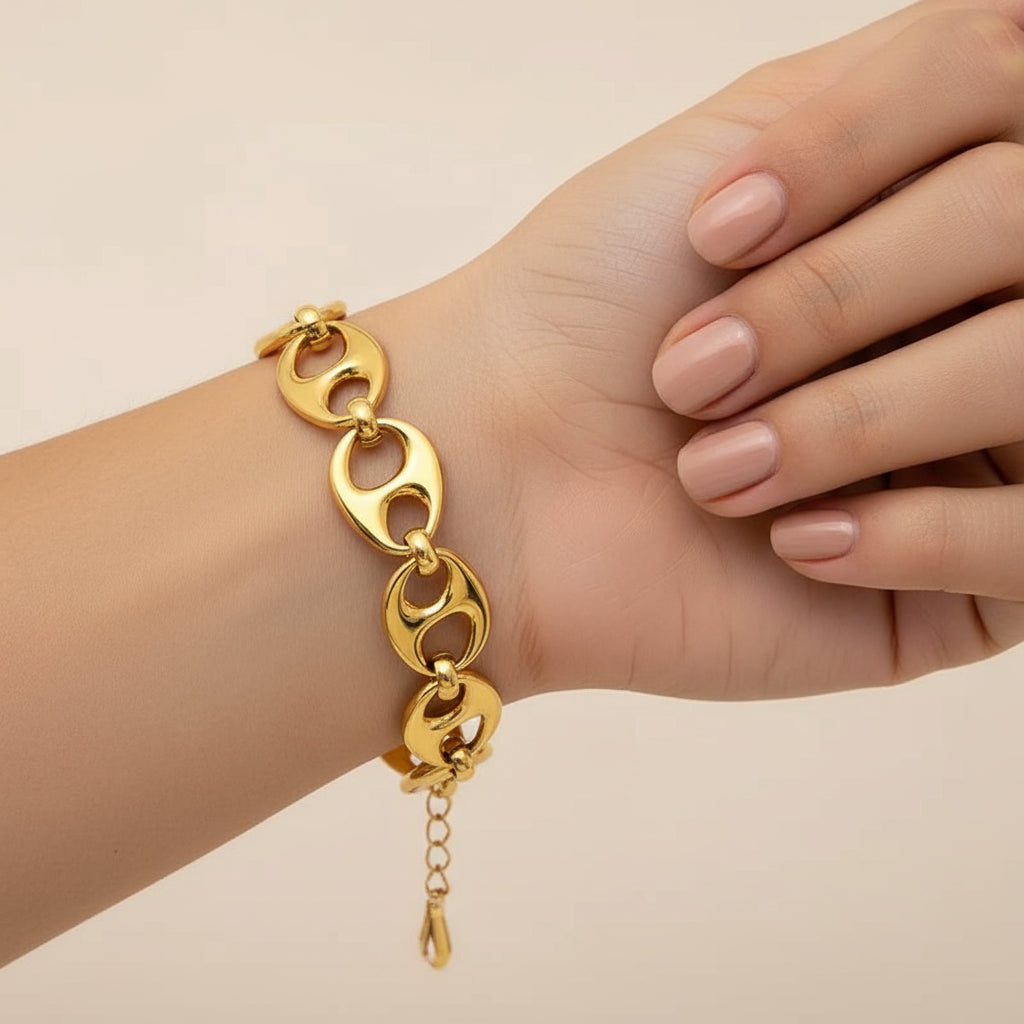 GRACE STAINLESS STEEL CONNECTED BRACELET - Carol & Co Jewelry