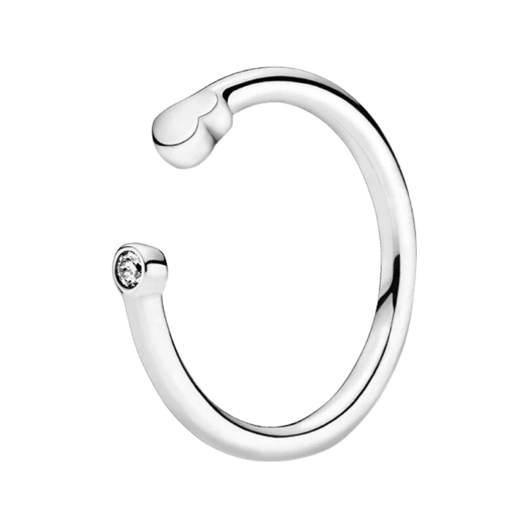 HALF OPEN HEART RING - Carol & Co Jewelry