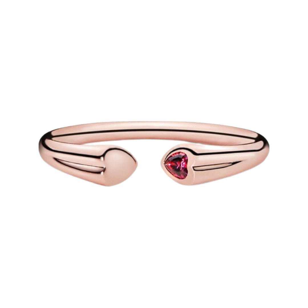 HALF OPEN PINK HEART RING - Carol & Co Jewelry
