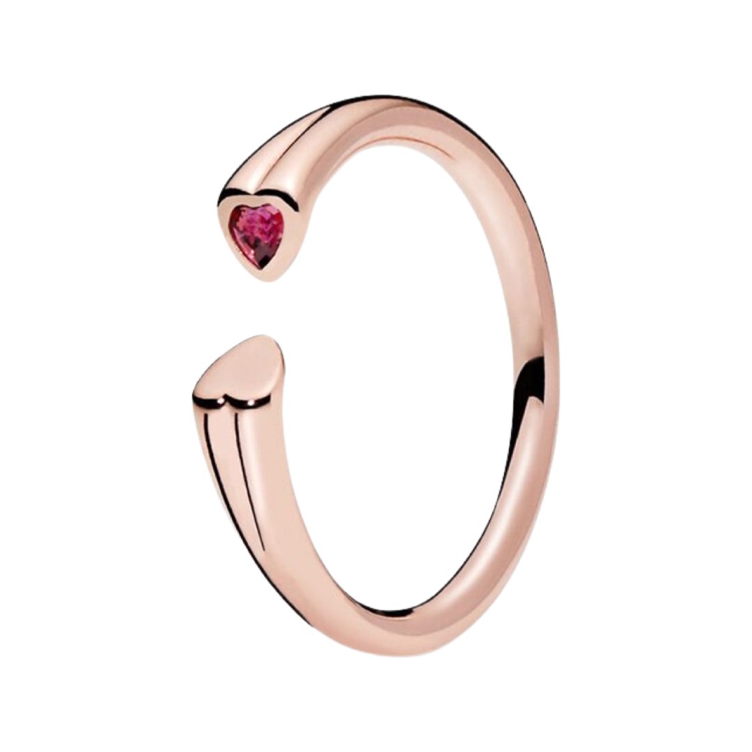 HALF OPEN PINK HEART RING - Carol & Co Jewelry