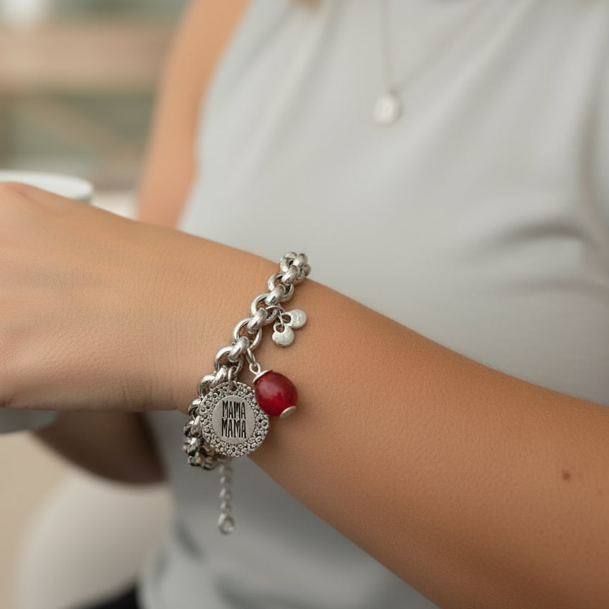 MALDITA RITA TWO HEARTS LOVE MAMA BRACELET