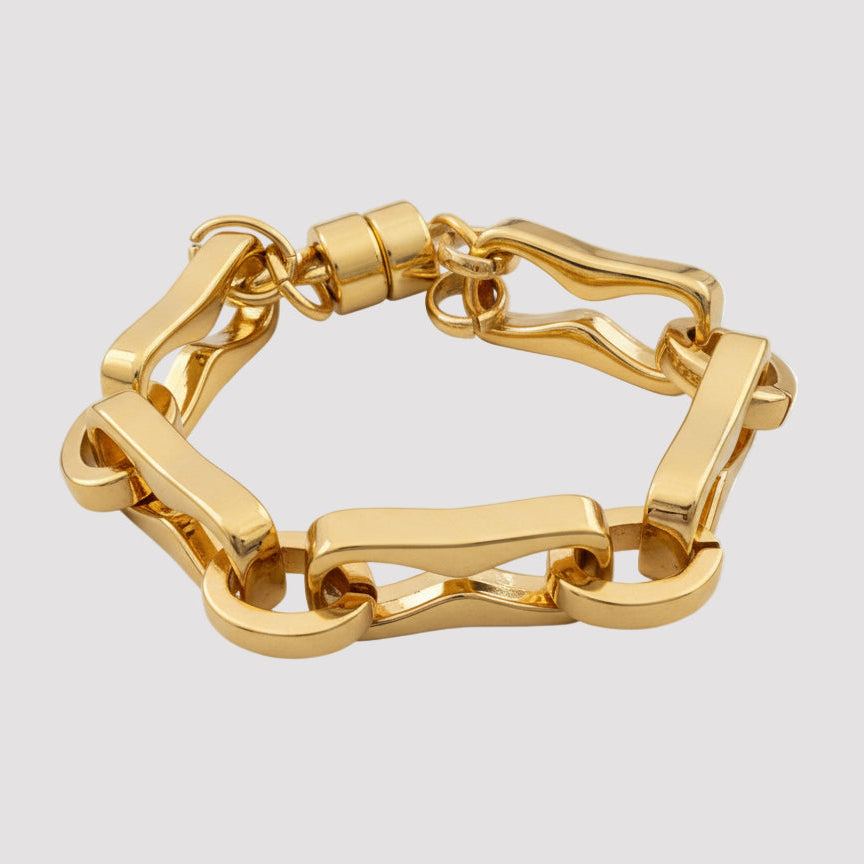 EMILIA KIPPER BRASS ESLABÓN BRACELET