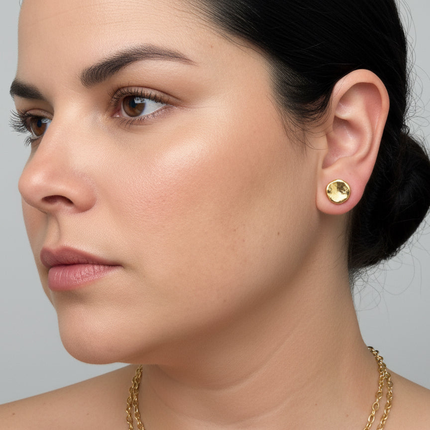 MALDITA RITA MATTE GOLD ROUND EARRINGS