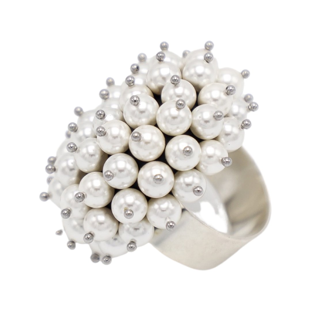 ITALIAN MULTIPLE WHITE PEARLS RING BY B.E. - Carol & Co Jewelry