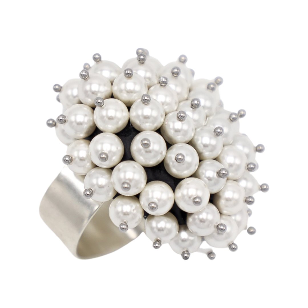 ITALIAN MULTIPLE WHITE PEARLS RING BY B.E. - Carol & Co Jewelry