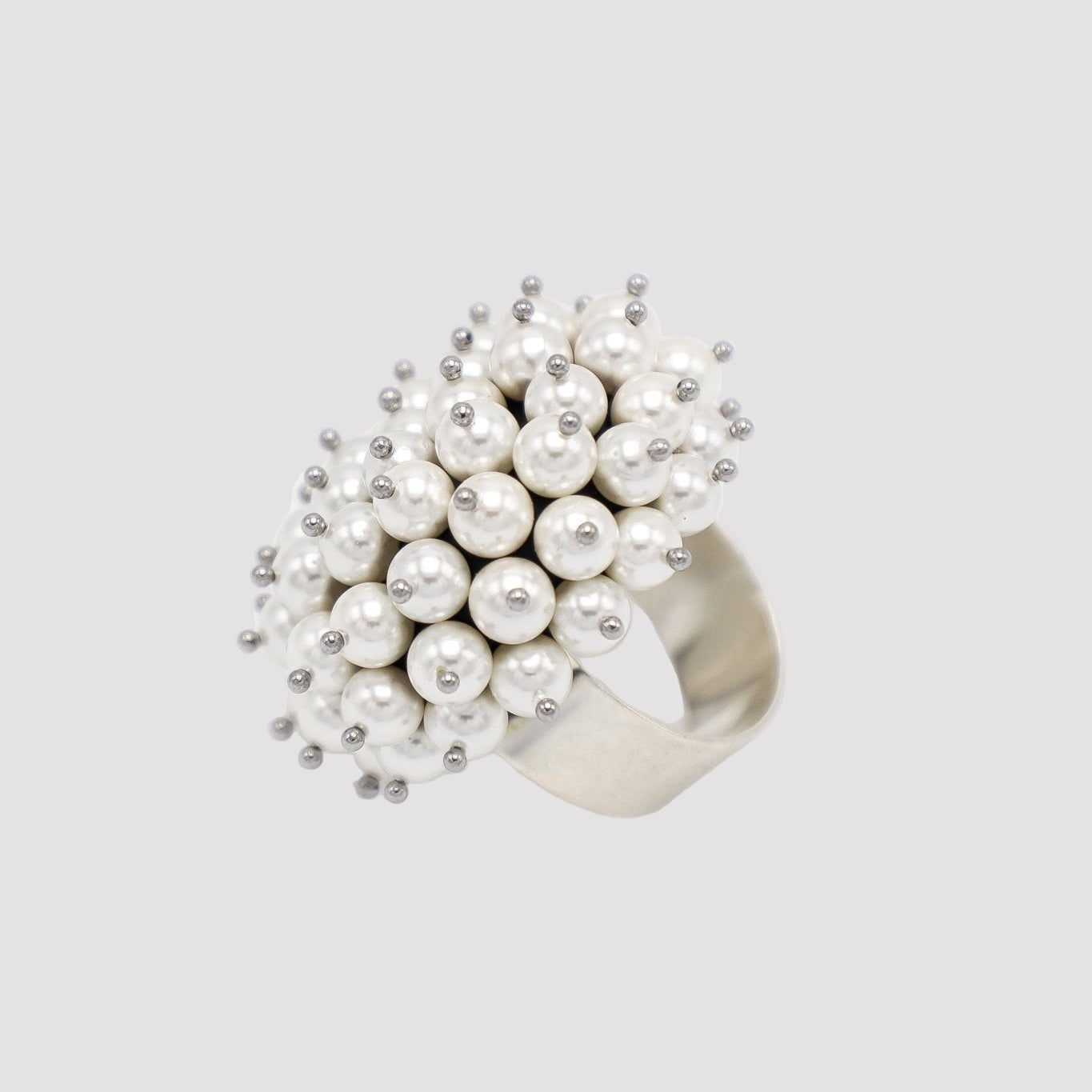 ITALIAN MULTIPLE WHITE PEARLS RING BY B.E. - Carol & Co Jewelry