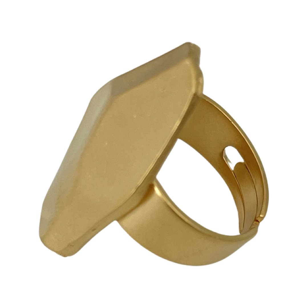 LAMAURI ASYMMETRIC ROMBO ADJUSTABLE RING - Carol & Co Jewelry