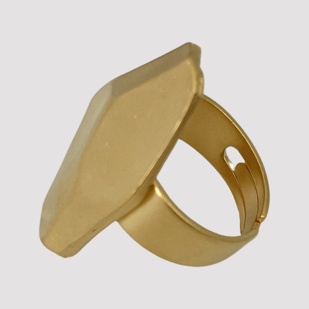 LAMAURI ASYMMETRIC ROMBO ADJUSTABLE RING - Carol & Co Jewelry