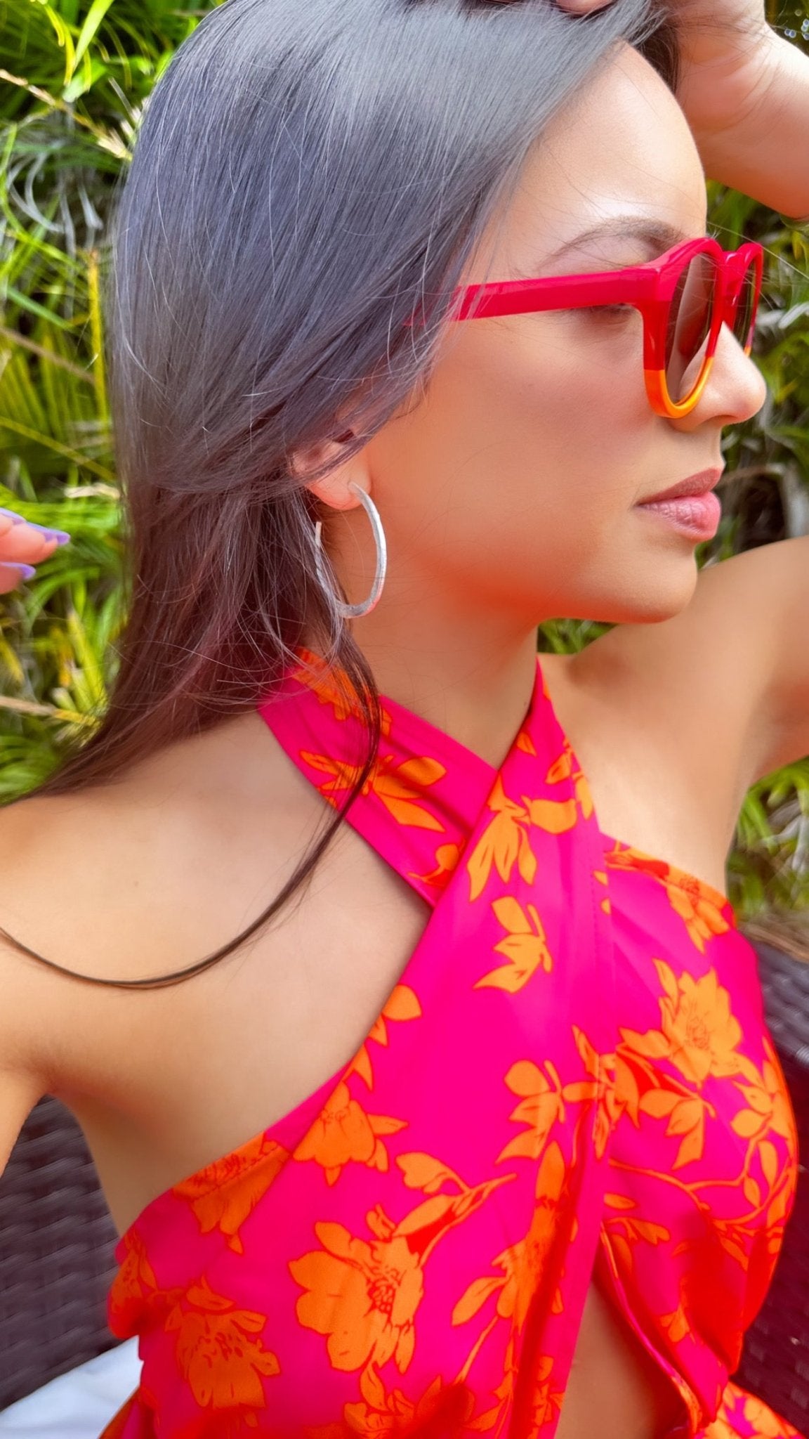 LAMAURI BRASS HOOP EARRINGS - Carol & Co Jewelry