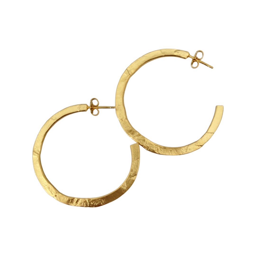 LAMAURI BRASS HOOP EARRINGS - Carol & Co Jewelry