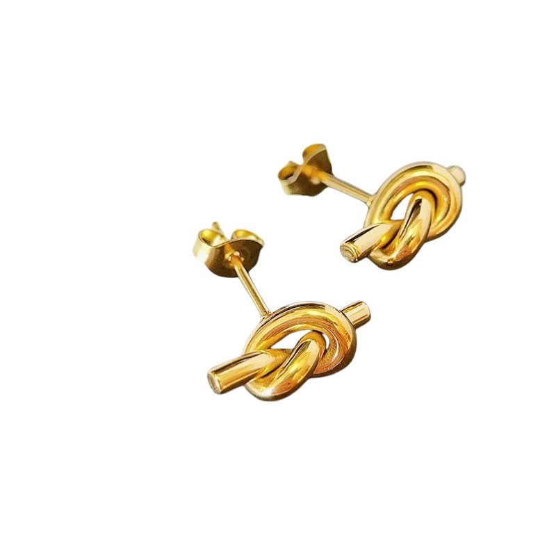 LAUREN STAINLESS STEEL KNOT EARRINGS - Carol & Co Jewelry