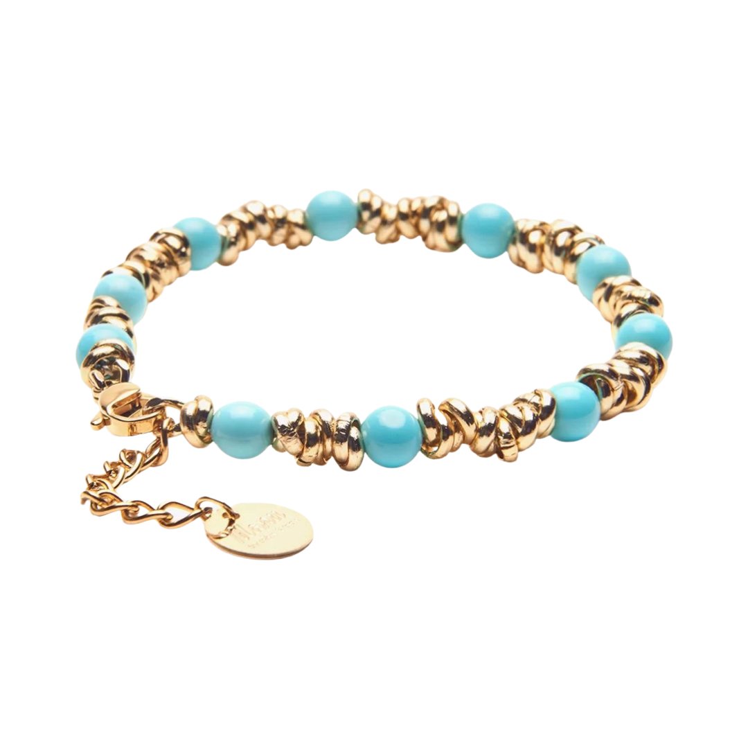 MANU BRACCIALE TURQUOISE STONE RONDELLE - Carol & Co Jewelry