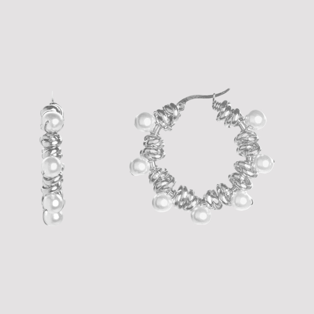 MANU CERCHI PEARL RONDELLE EARRINGS - SMALL - Carol & Co Jewelry