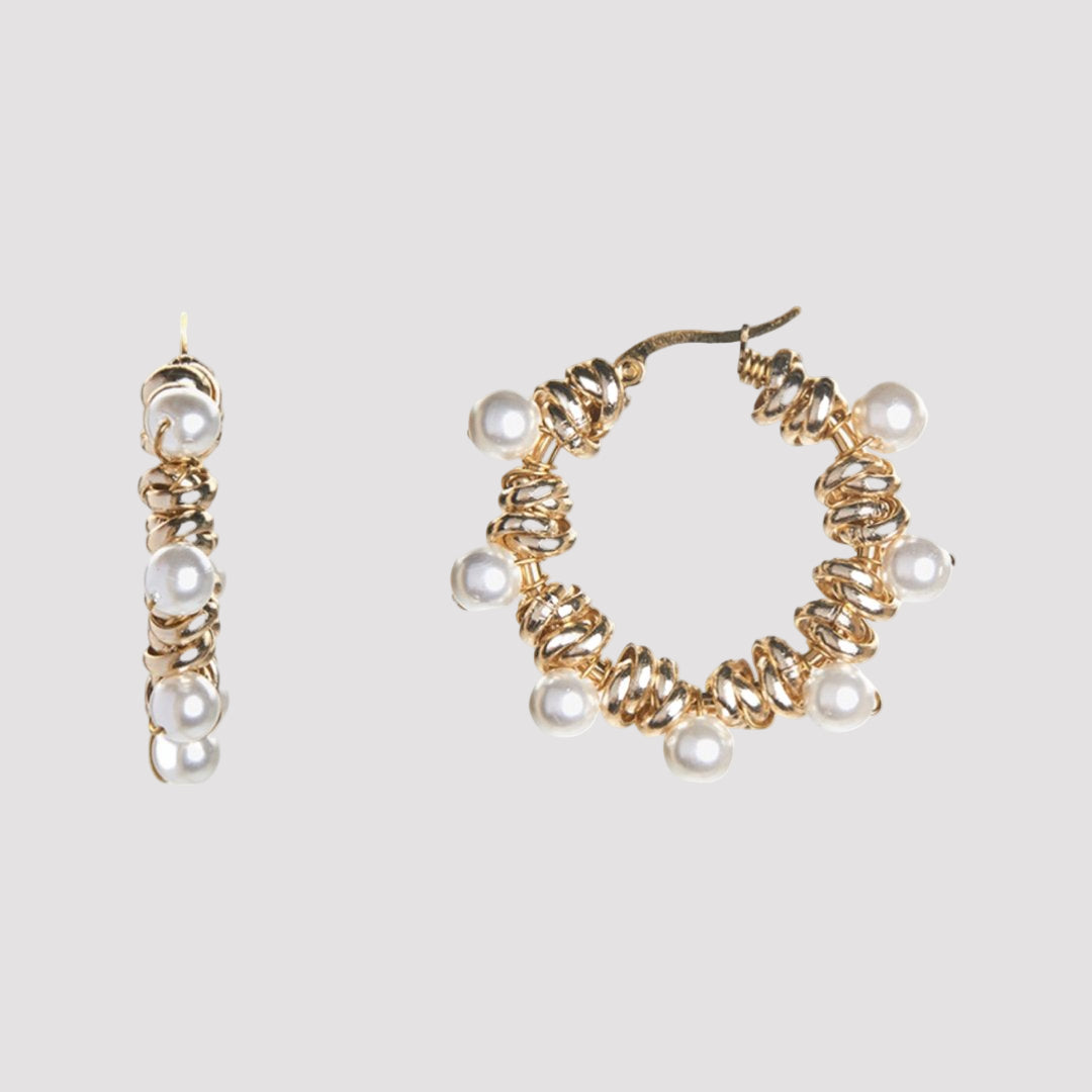 MANU CERCHI PEARL RONDELLE EARRINGS - SMALL - Carol & Co Jewelry