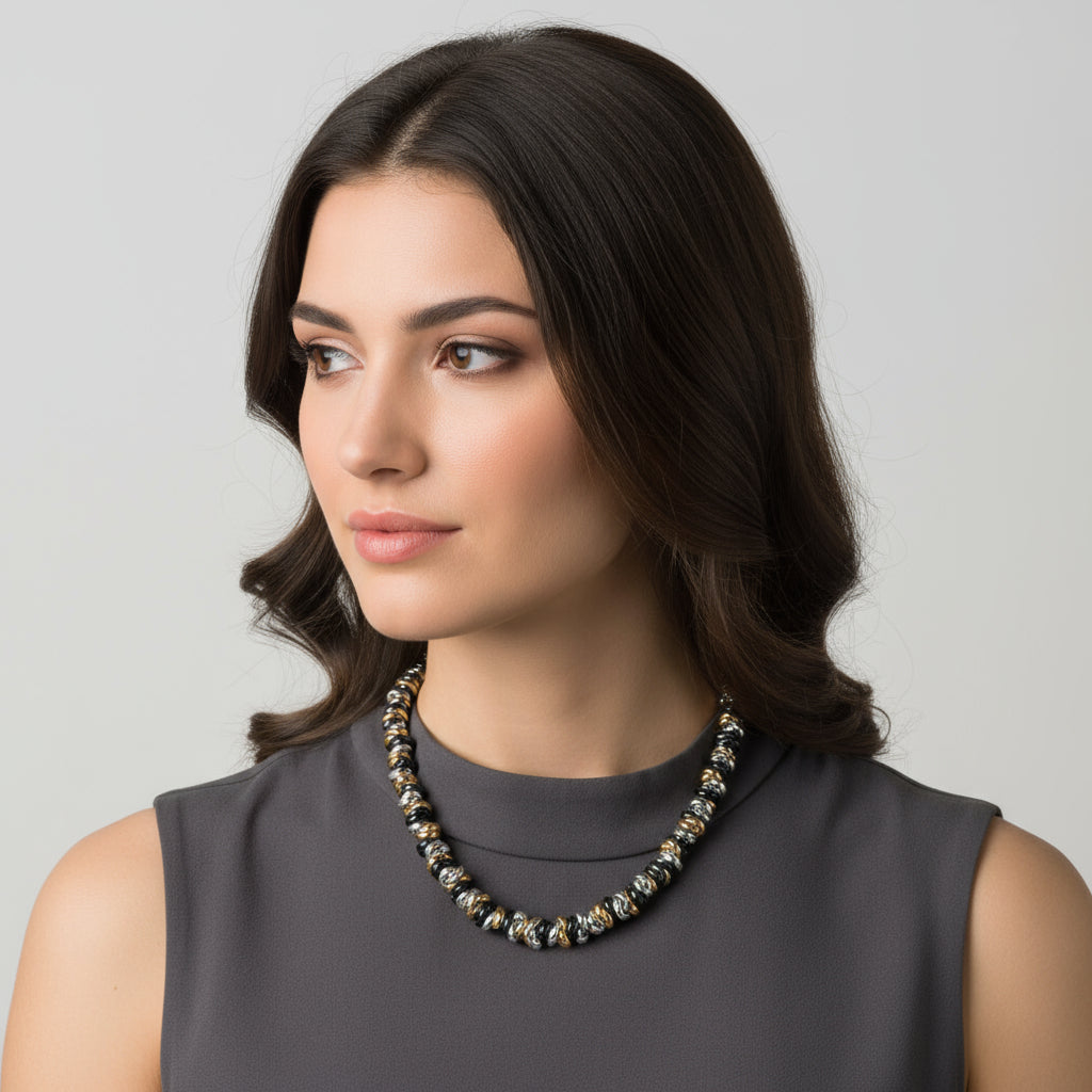 MANU COLLANA TRICOLOR RONDELLE - Carol & Co Jewelry