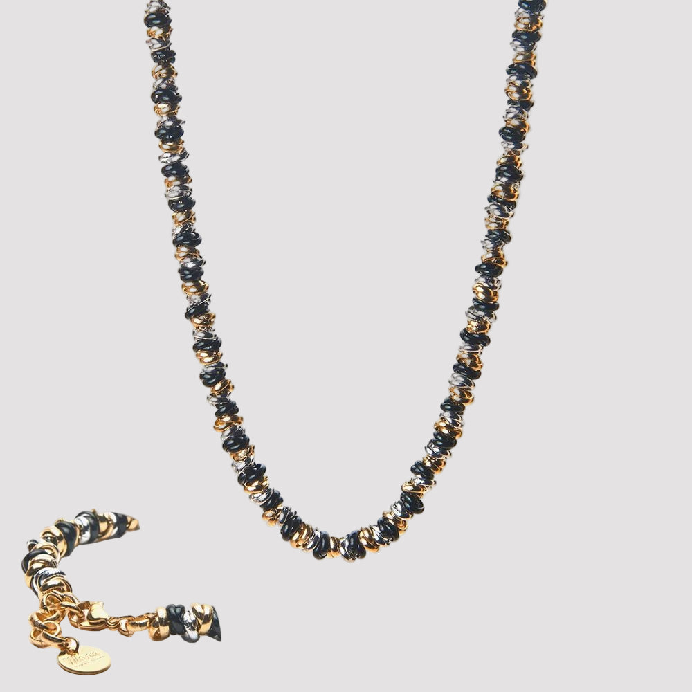 MANU COLLANA TRICOLOR RONDELLE - Carol & Co Jewelry