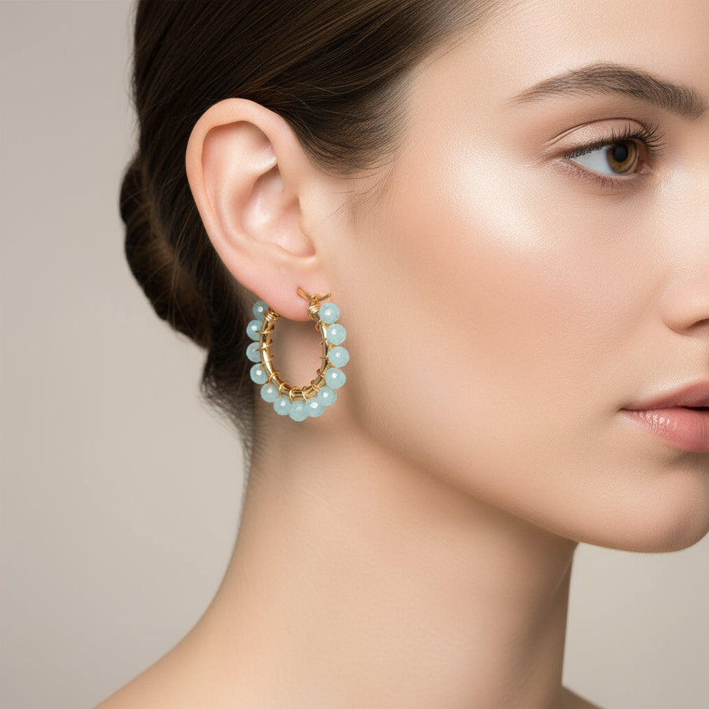 MANU CRYSTAL HOOP EARRINGS - Carol & Co Jewelry