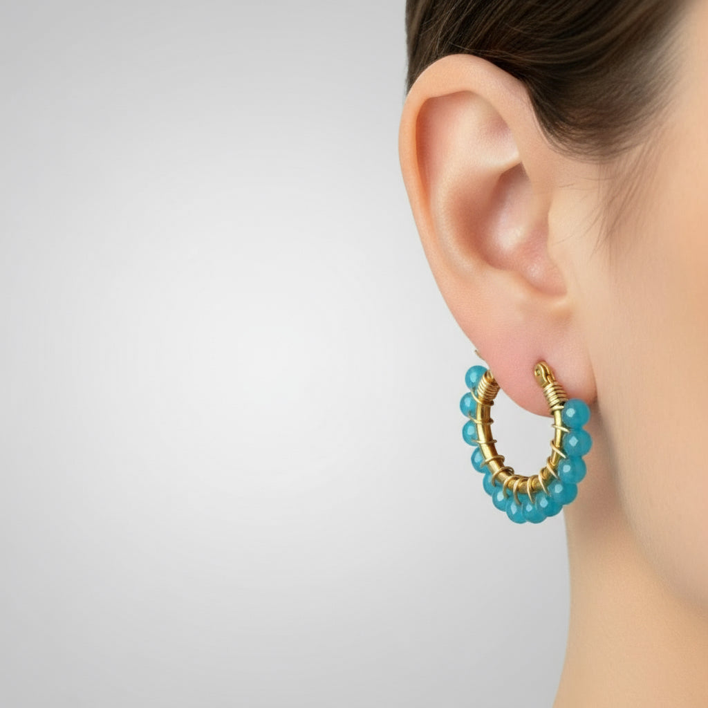 MANU CRYSTAL HOOP EARRINGS - Carol & Co Jewelry
