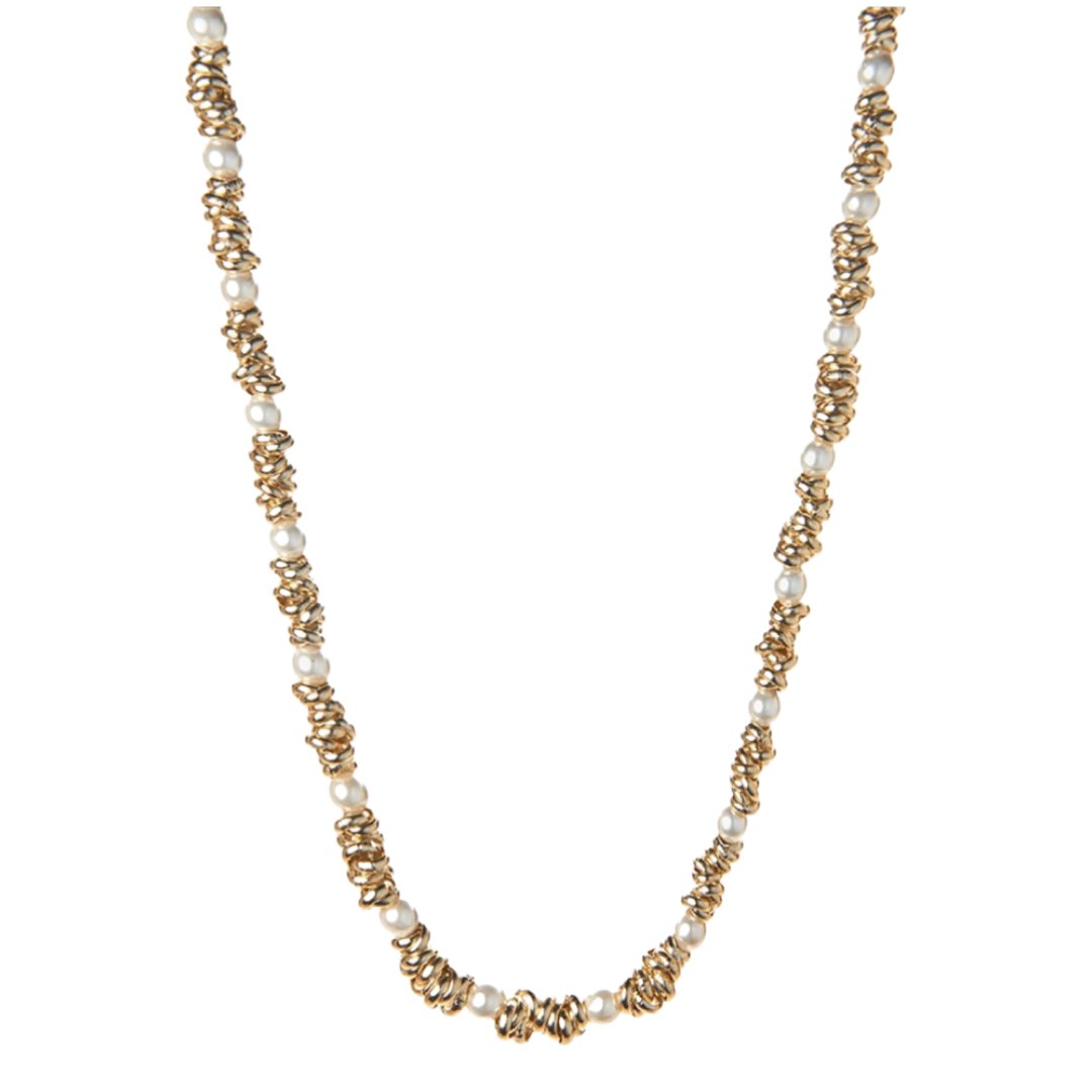 MANU PEARL RONDELLE NECKLACE - Carol & Co Jewelry