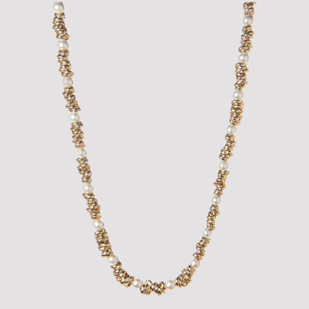 MANU PEARL RONDELLE NECKLACE - Carol & Co Jewelry