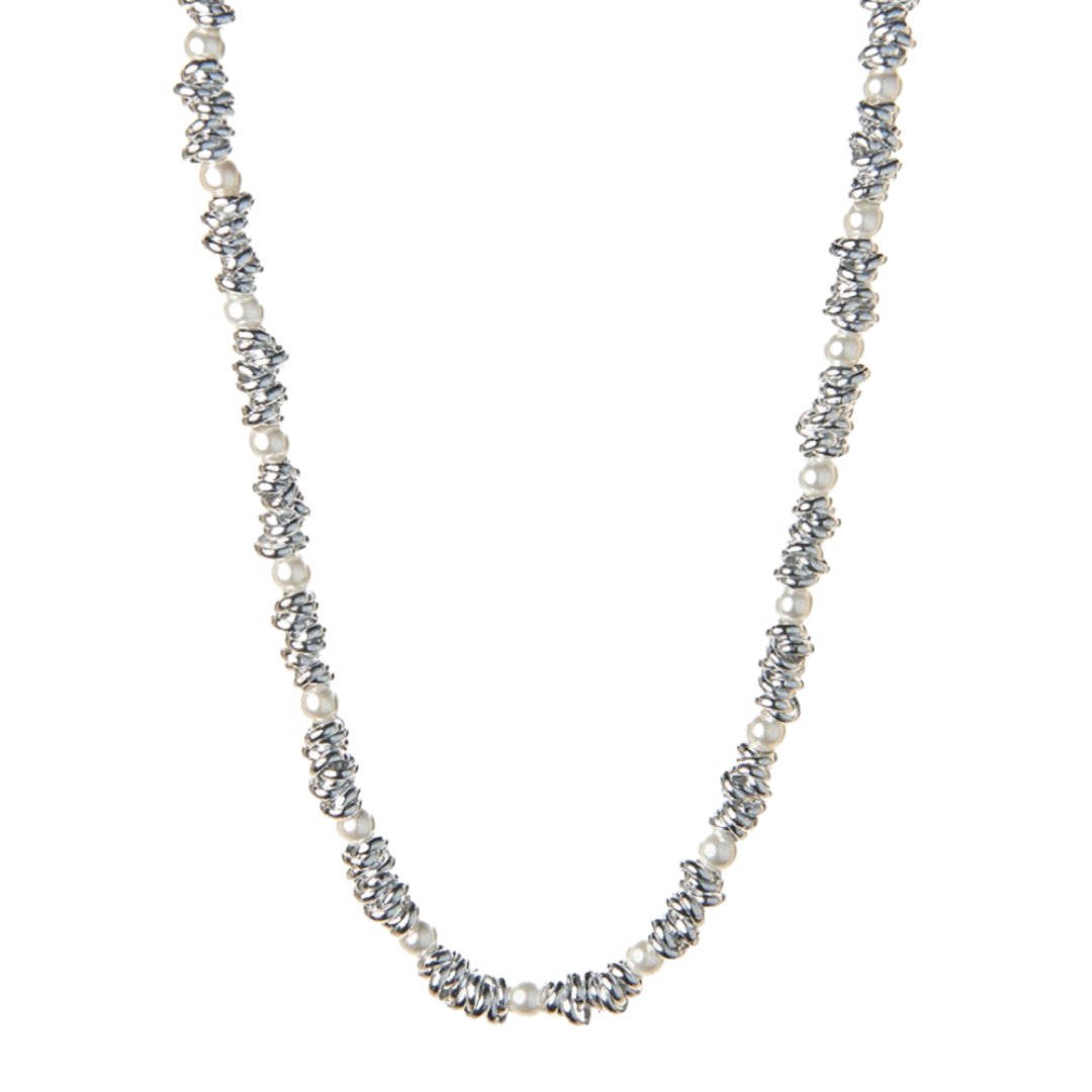 MANU PEARL RONDELLE NECKLACE - Carol & Co Jewelry