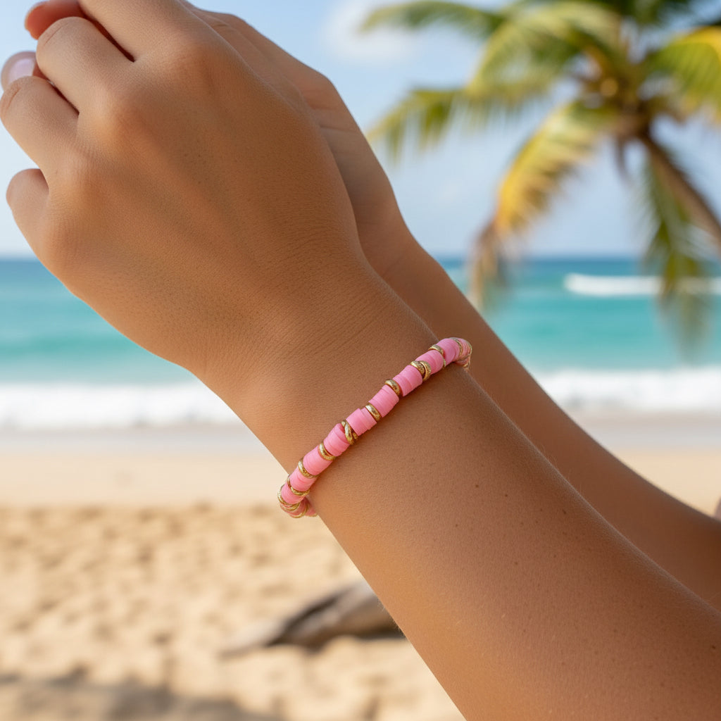 MANU THIN HAWAII RONDELLE ELASTIC BRACELET - Carol & Co Jewelry